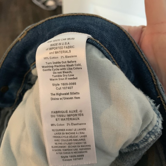 ‼️NWOT CURRENT ELLIOT HIGH WAIST STILETTO STEP FRAYED ANKLE‼️ - Picture 4 of 5